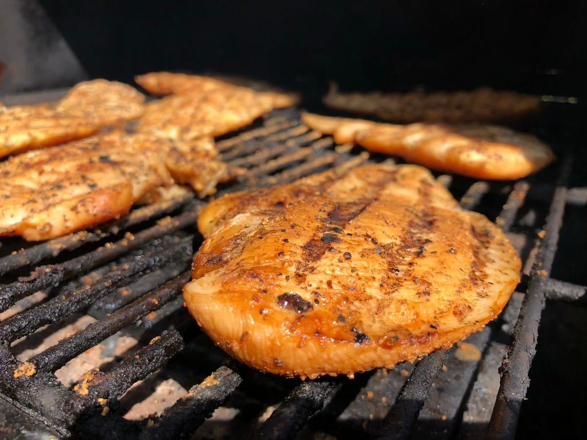 Grilled chicken breasts on MAK 2 Star pellet grill