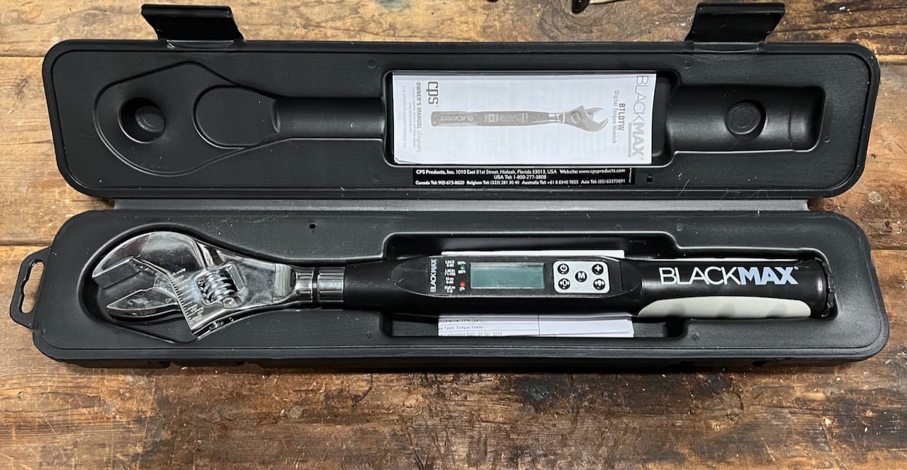 CPS Blackmax digital crescent torque wrench for copper flaring nuts.