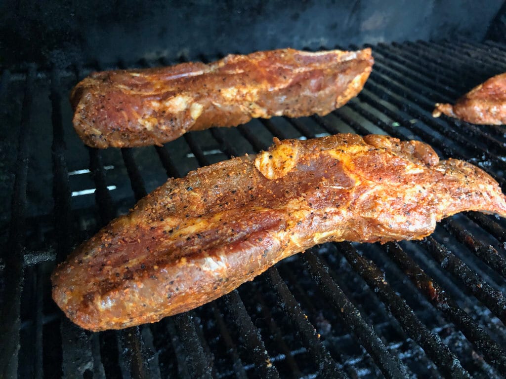 Pre-seasoned Country Style Ribs on MAK 2 Star Pellet Grill 