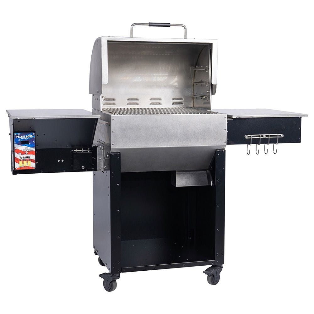 The MAK 2 Star General offers large spacious stainless steel side shelves to use during your cooks.