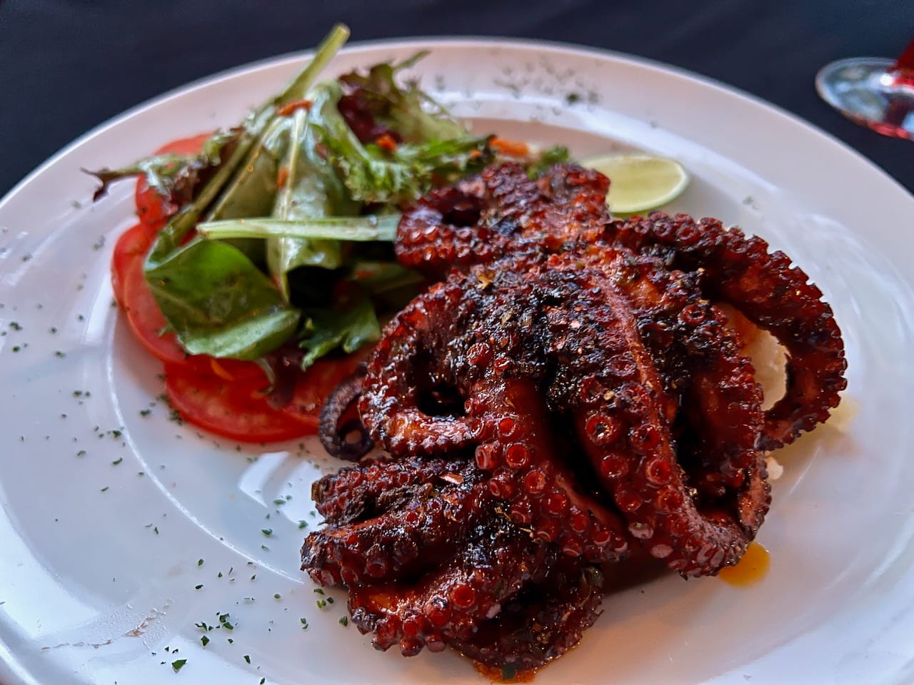 Roasted Octopus as Roasted Grill & Bar in Cabo San Lucas.