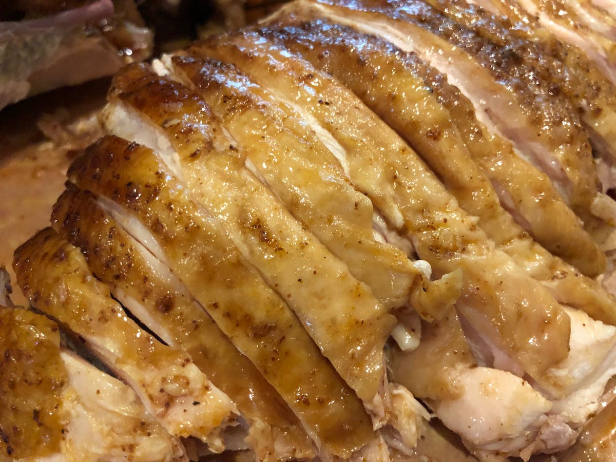 Moist, tender turkey breast meat cooked on the Pit Barrel Cooker
