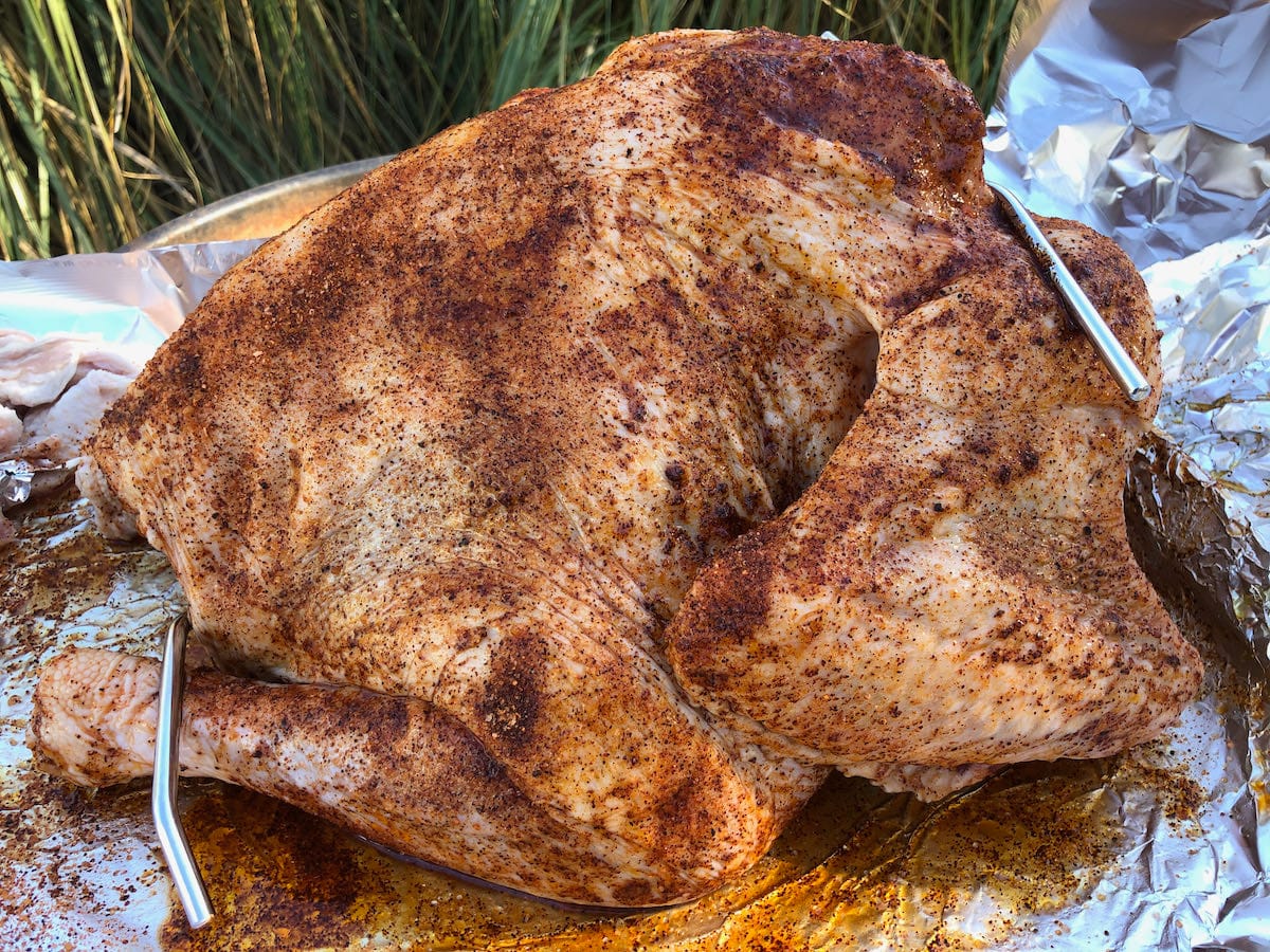 Turkey seasoned with Pit Barrel Cooker All Purpose Seasoning