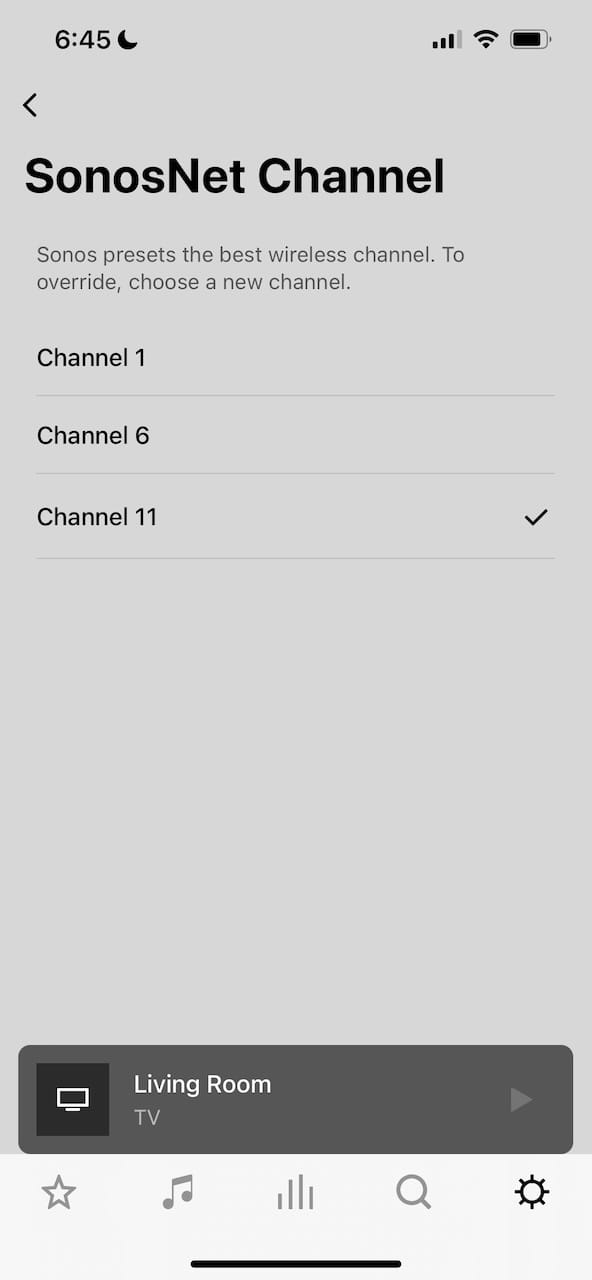 Our Sonos app is set to channel 11. You could try changing channels to resolve your issues.