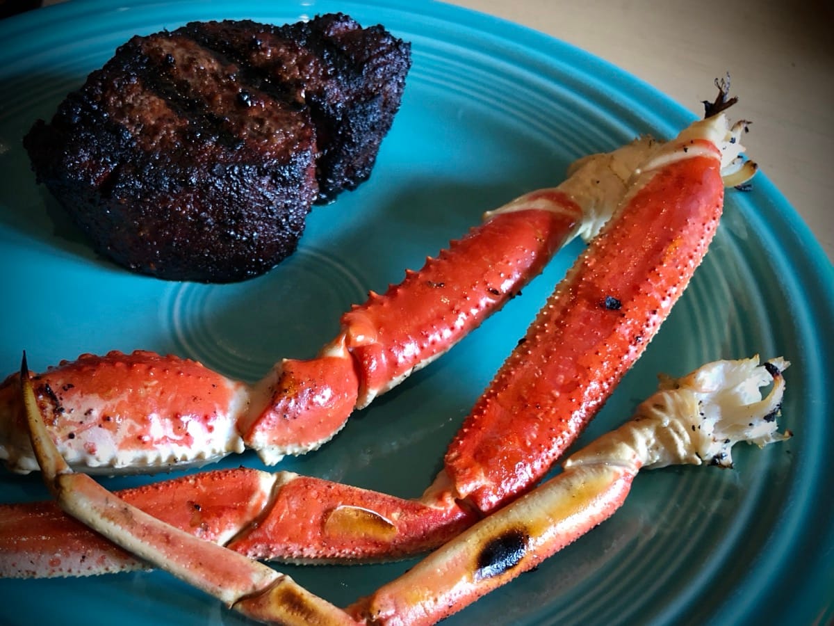 Reverse Seared Beef Tenderloin and Snow Crab on MAK Pellet Grill