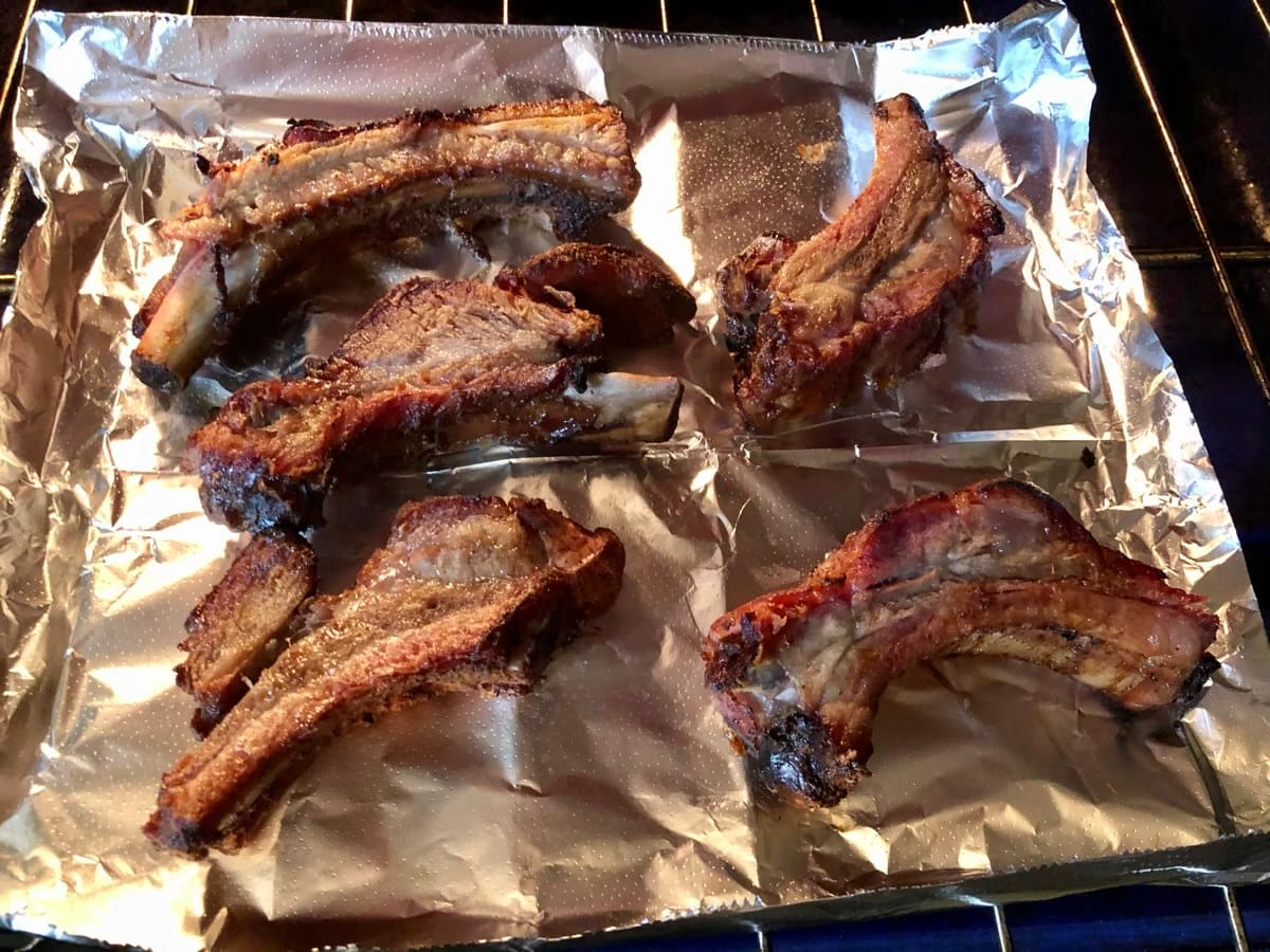 Reheating Frozen BBQ Ribs in Kitchen Oven