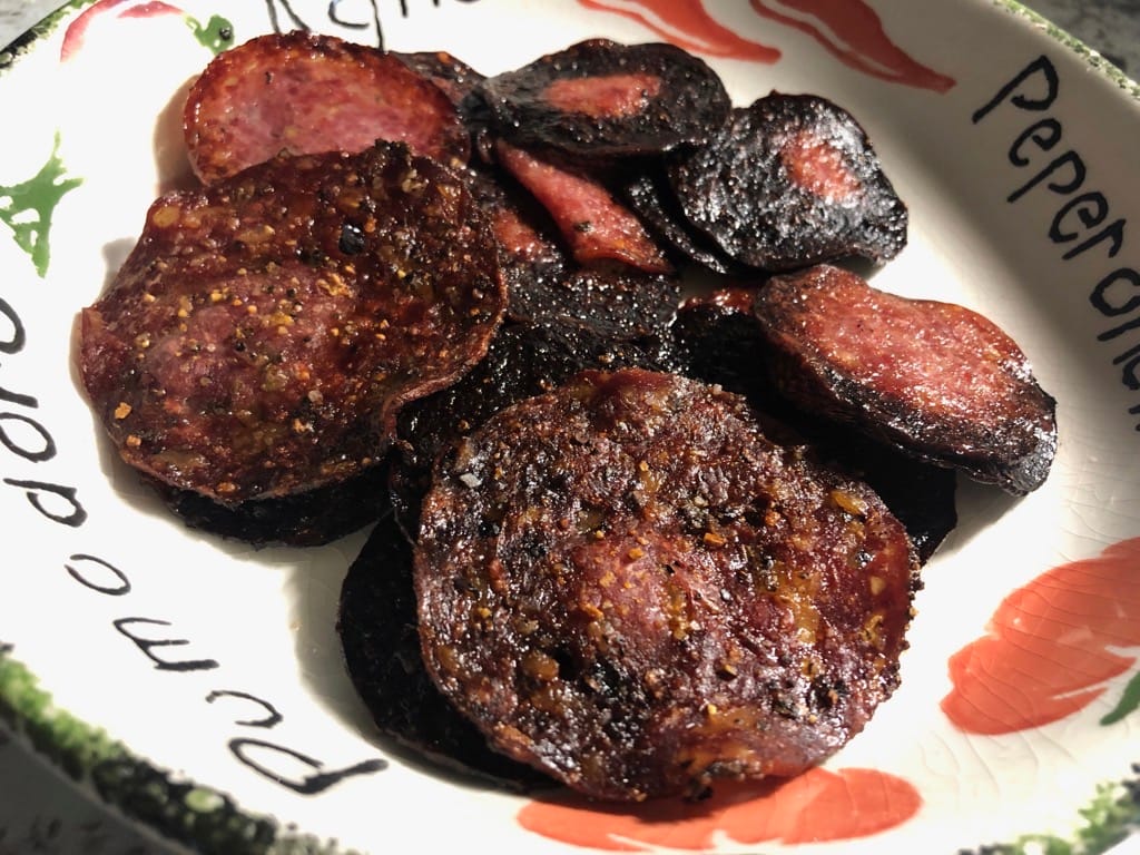 Salami Chips Cooked on MAK 2 Star Pellet Grill