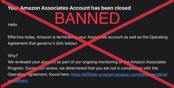 Banned From the Amazon Affiliate Program