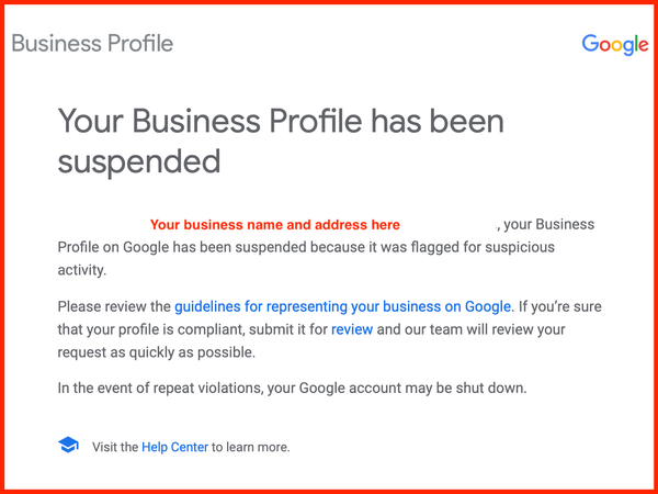 Google Business Profile Suspension From a Business Owner's Perspective